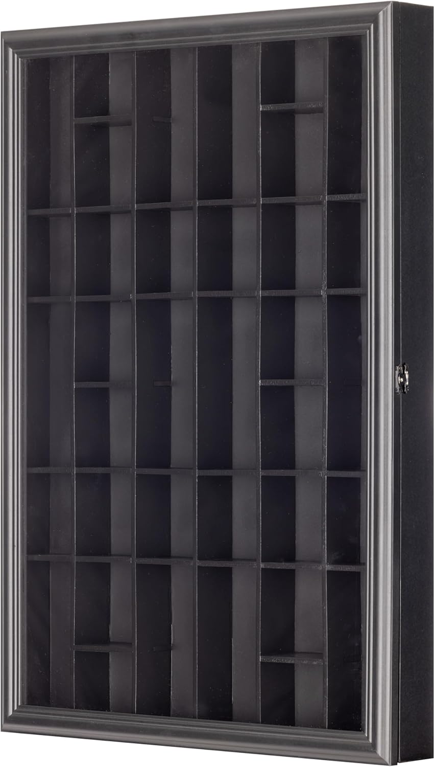 Gallery Solutions - Black Wall-Mounted - Curio & Shot Glass Display Case ...