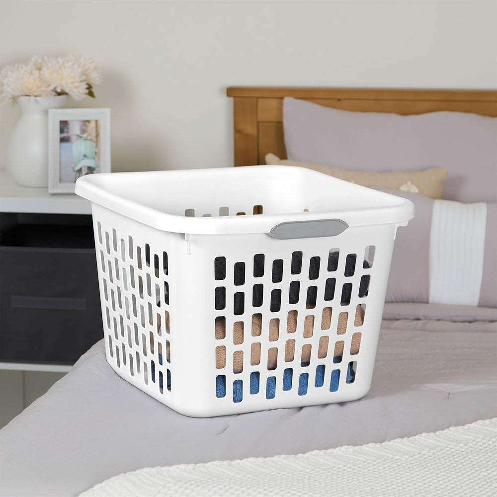 Sterilite Square Laundry Basket, Plastic Clothes Hamper, 12 Pack