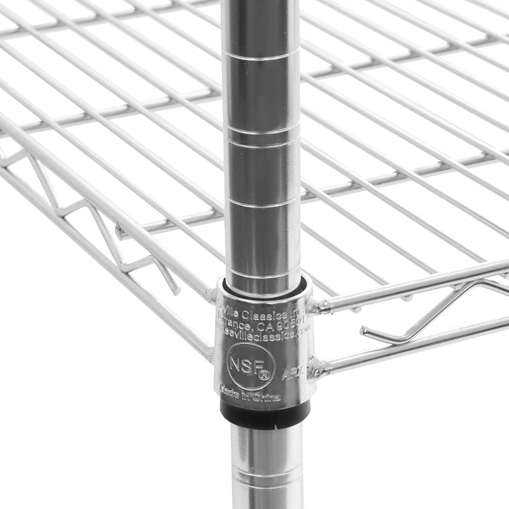 UltraDurable 5-Tier NSF Steel Wire Shelving, 24"W x 18"D x 75"H