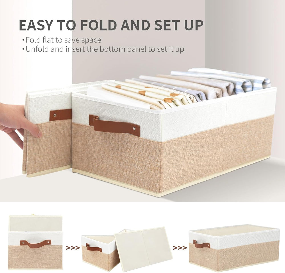 6 Pack Fabric Storage Bins, Large Storage Baskets for Shelves
