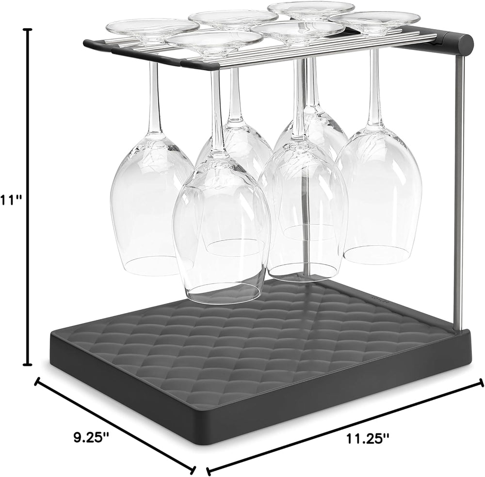 Kohler K-8628-CHR Wine Glass Drying Rack, Wine Glasses Rack Organizer, Foldin...