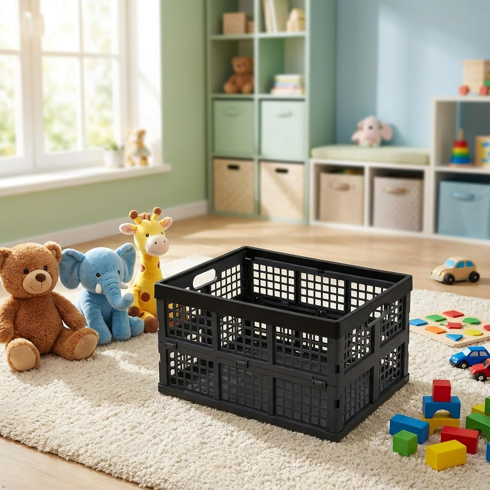 3-Pack 34 L Plastic Collapsible Storage Crates