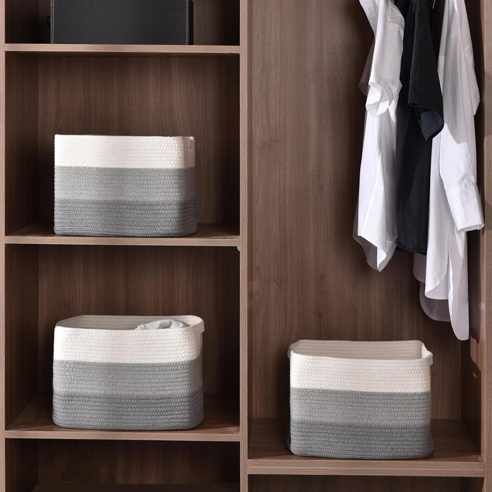 Storage Baskets for Organizing Shelves 15x11x9.5 Gradient Grey