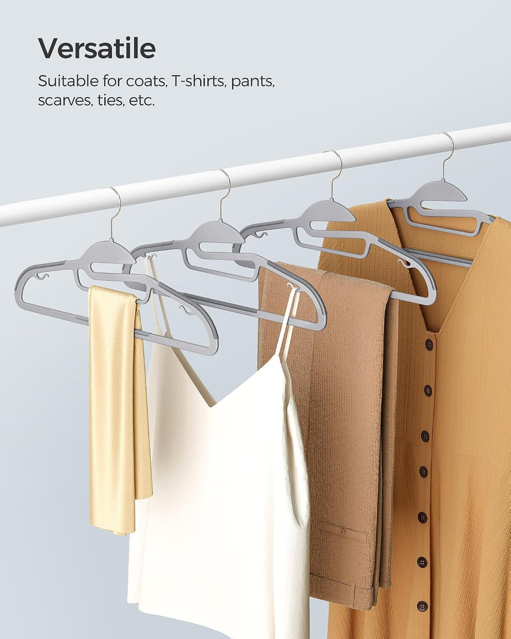 SONGMICS Suit Hangers, Set of 100, Non-Slip, S-Shaped Opening
