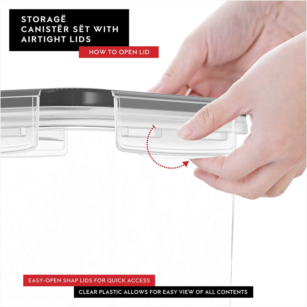 DWËLLZA KITCHEN Airtight Food Storage Container Set - 8 Pieces 1.4L - Plastic...