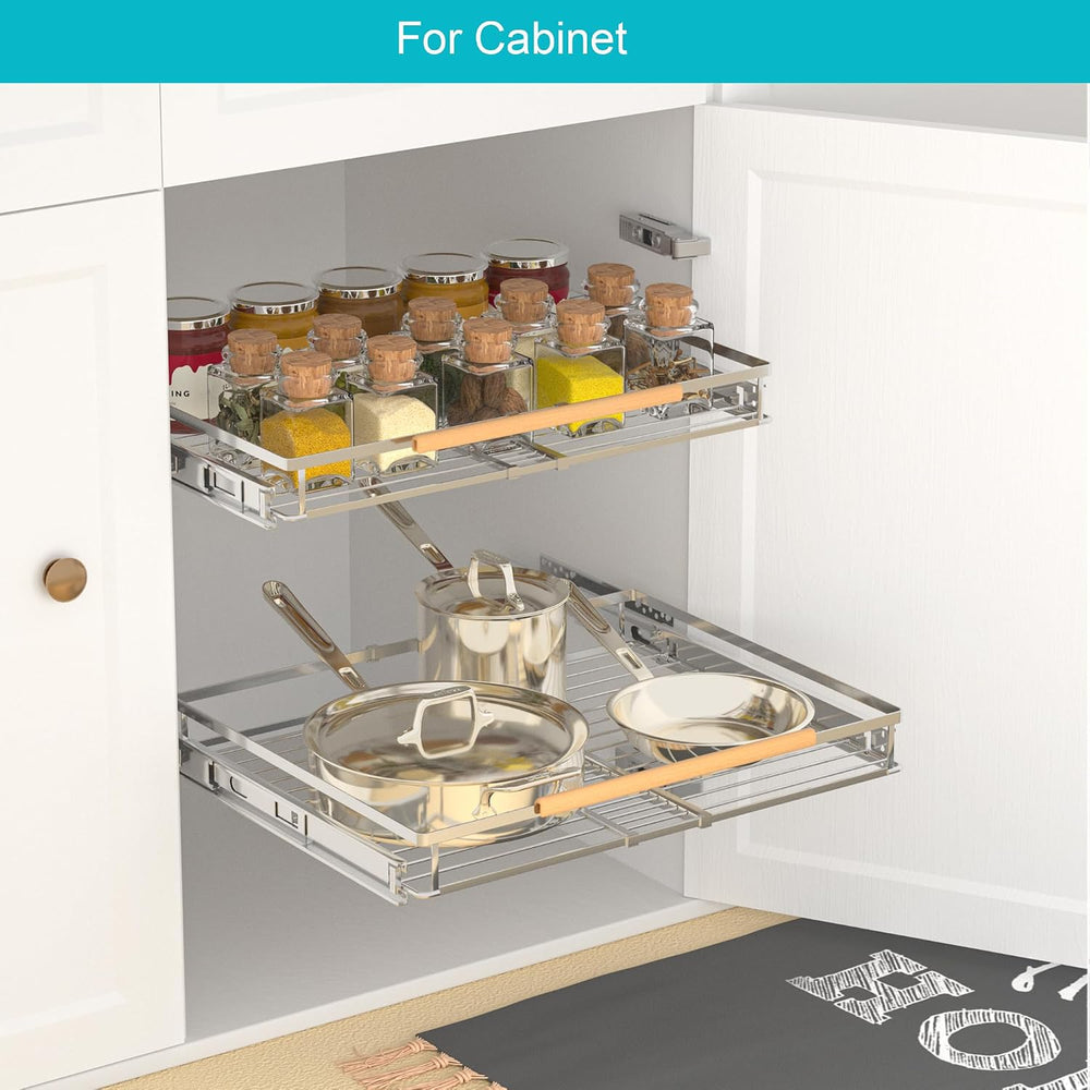 iPEGTOP Pull Out Cabinet Drawer Shelf Organizer, Extendable Sliding Slide Out...