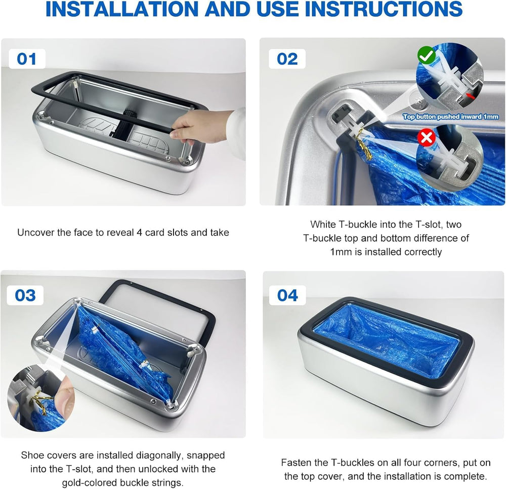 Shoe Cover Dispenser Containing 200pcs Shoe Covers Disposable Non Slip High Q...