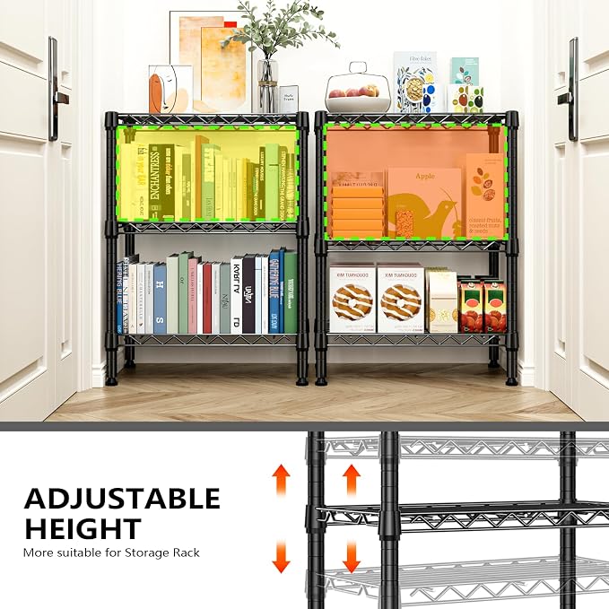 750 lbs 3 Tier Shelf Metal Storage Shelves Wire Rack Closet Organizers