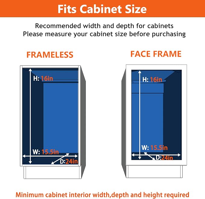 ROOMTEC Individual Pull Out Cabinet Organizer, 2 Tier Spice Rack Organizer