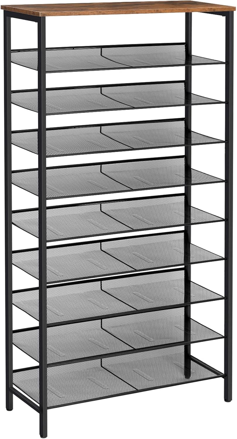 HOOBRO Shoe Rack for Entryway, 10-Tier Shoe Shelf, Large Capacity Shoe Storag...