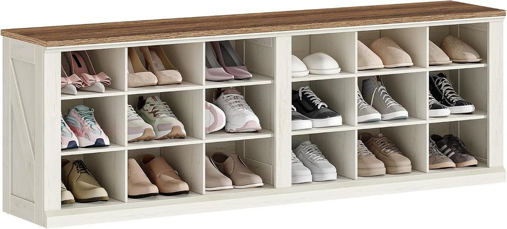 Hzuaneri Shoe Storage Bench, Wooden Entryway Shoe Benches with Cubby