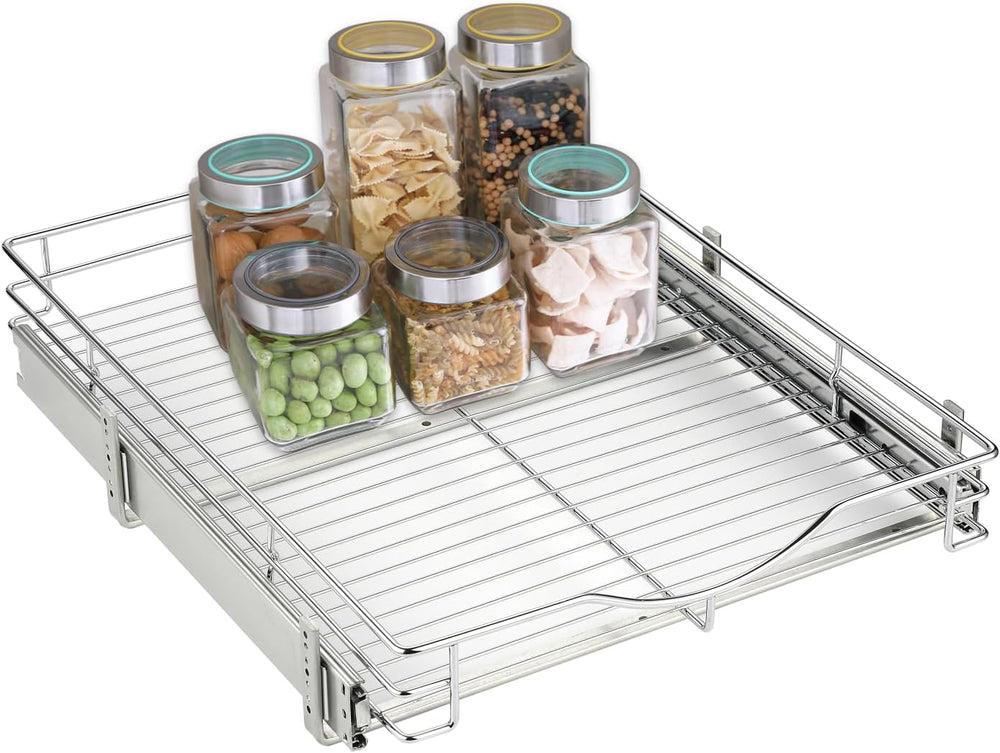 DINDON Pull Out Cabinet Organizer, (11" W x 21" D) Heavy-Duty Metal...