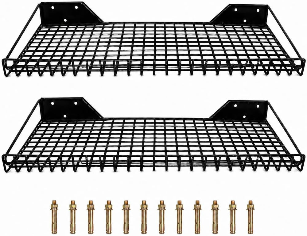 2 Pack Garage Wall Shelf Heavy Duty Metal Storage Shelving 23.5"x12&quot...