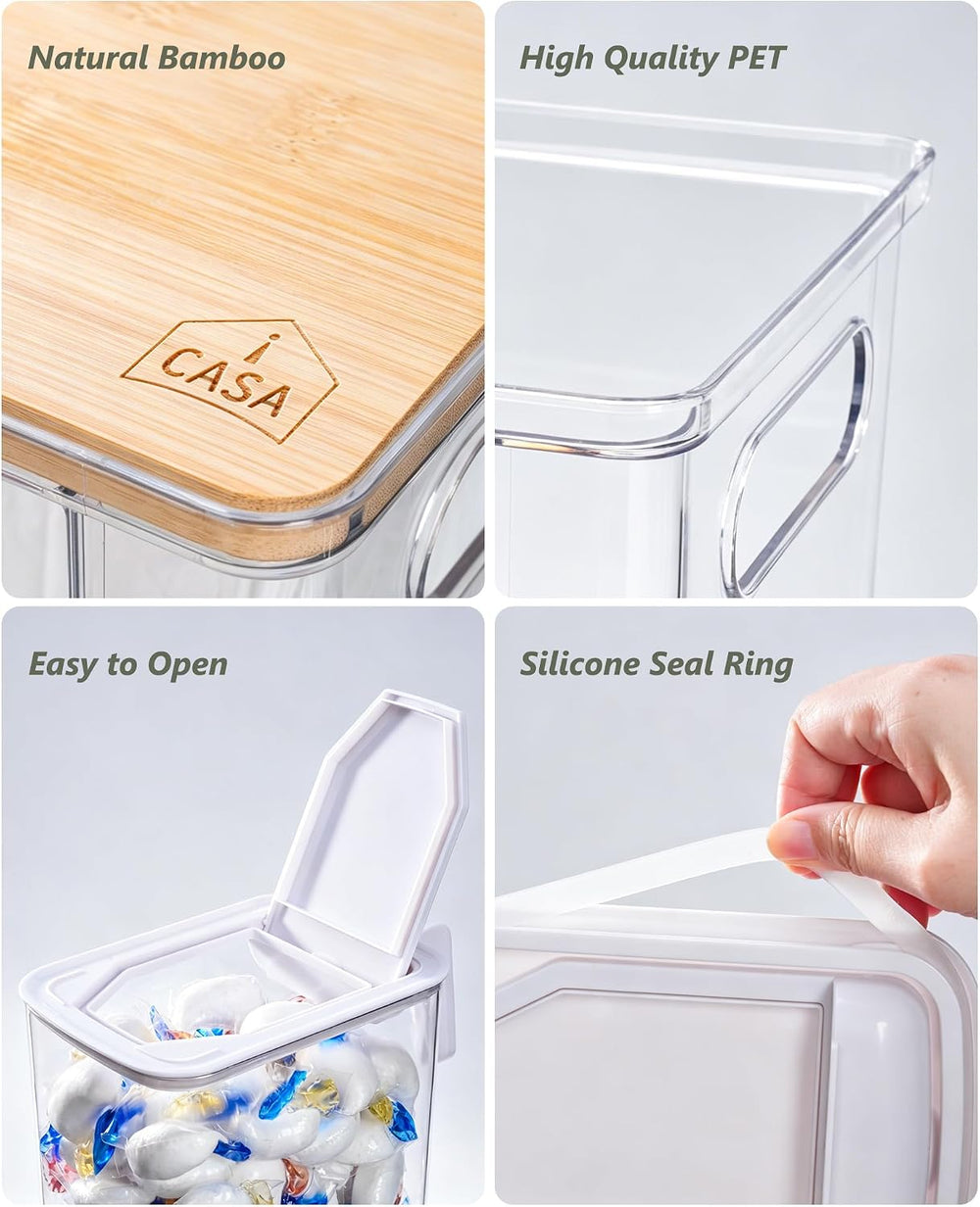 iCASA 3 in 1 Trash Bag and Dishwasher Pod Organizer Garbage Bags Dispenser