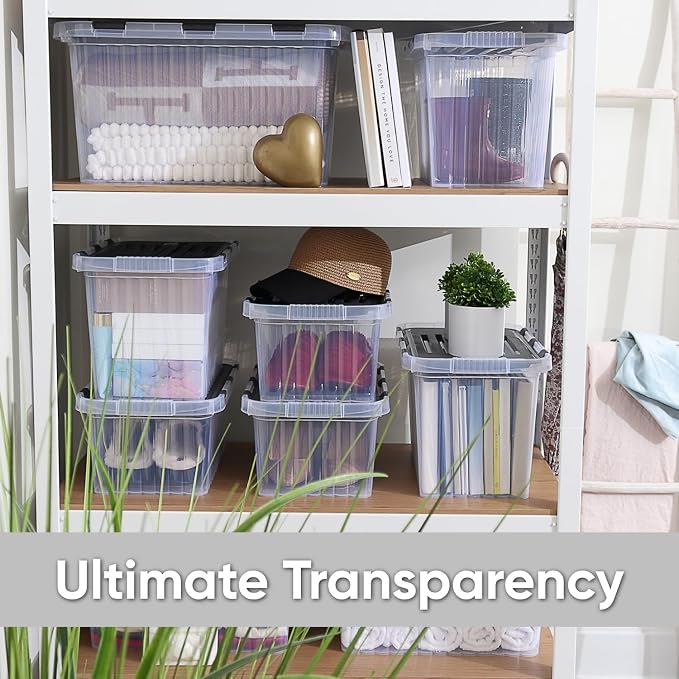 Superio Storage Bins with Lids, Stackable Totes, BPA Free, Odor Free, Organiz...