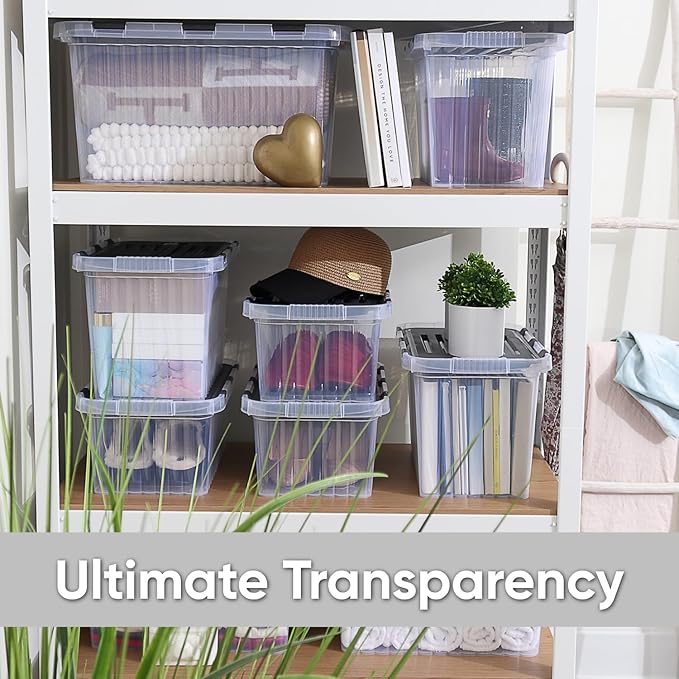 Superio Storage Bins with Lids, Stackable Totes, BPA Free, Odor Free, Organiz...