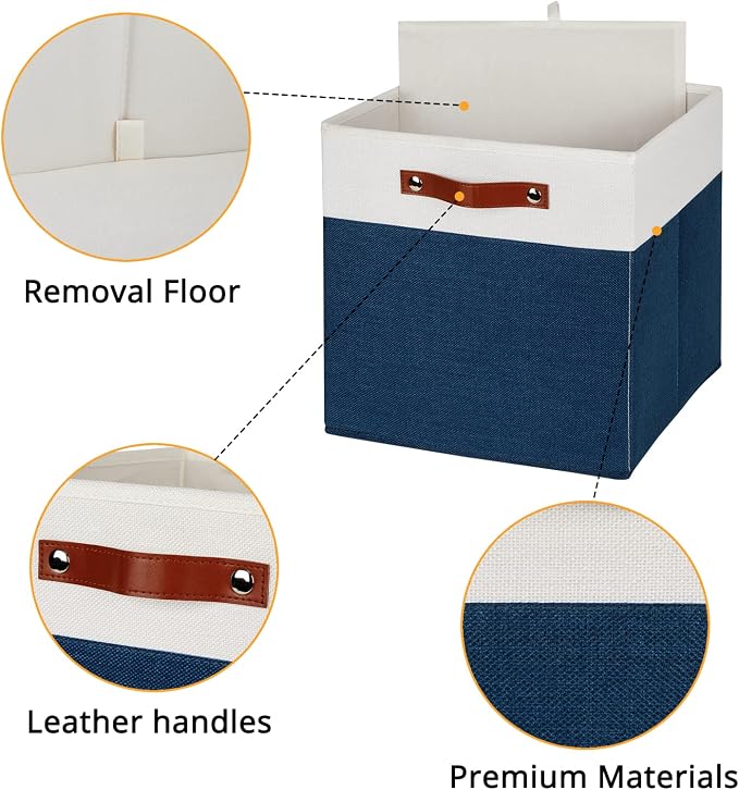 DULLEMELO 13 inch Cube Storage Bins, Gift Baskets Empty (4 Pack)