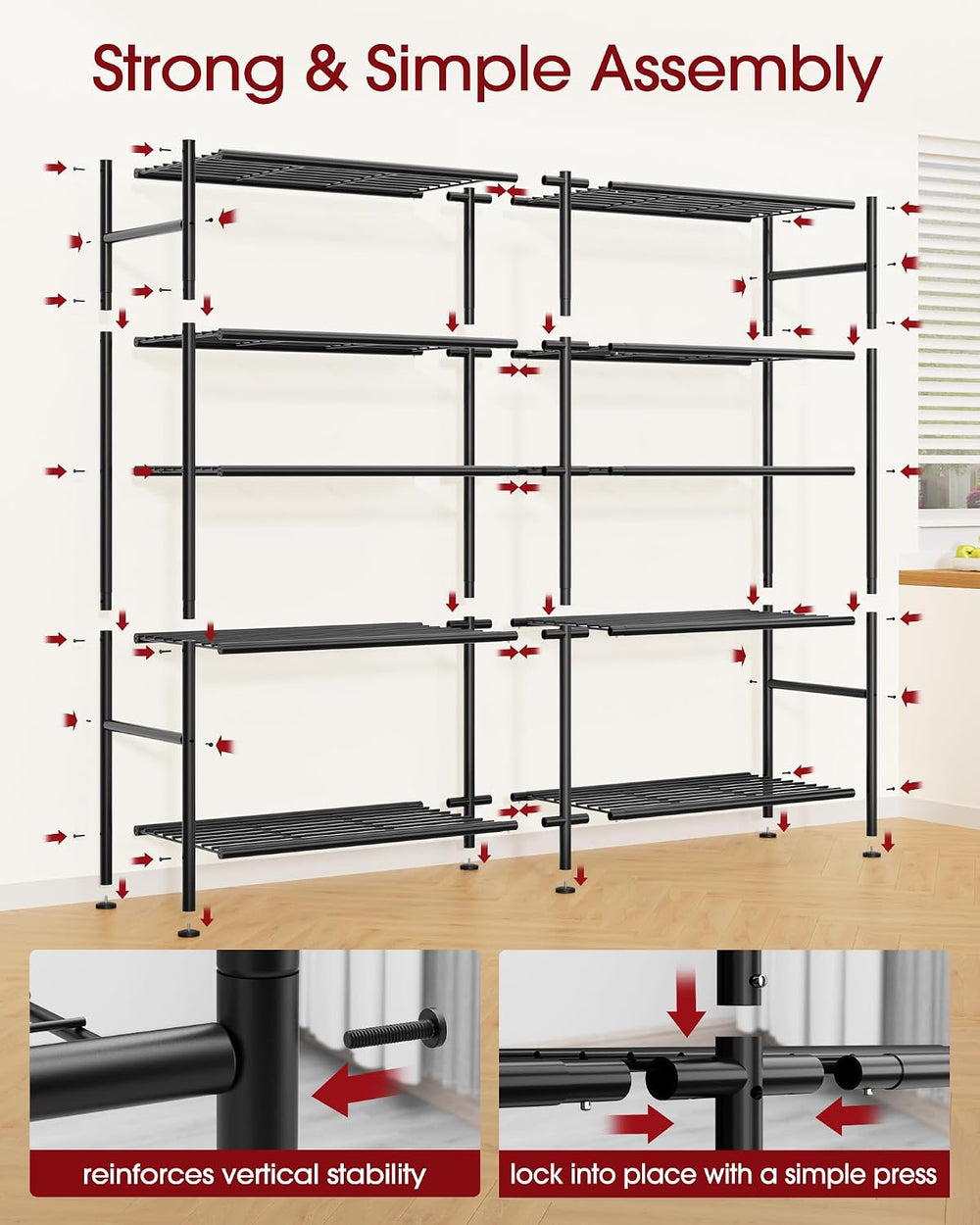 Sakugi 5-Tier Heavy-Duty Garage Storage Shelves, 59.1"x15.7"x69.2&q...