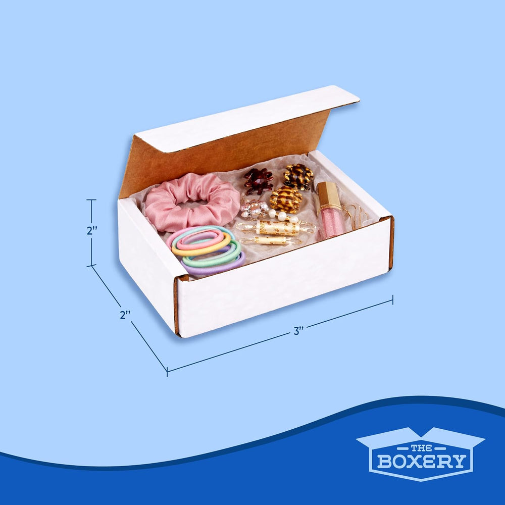 The Boxery Corrugated Mailers White Tuck Shipping Boxes (3x2x2)