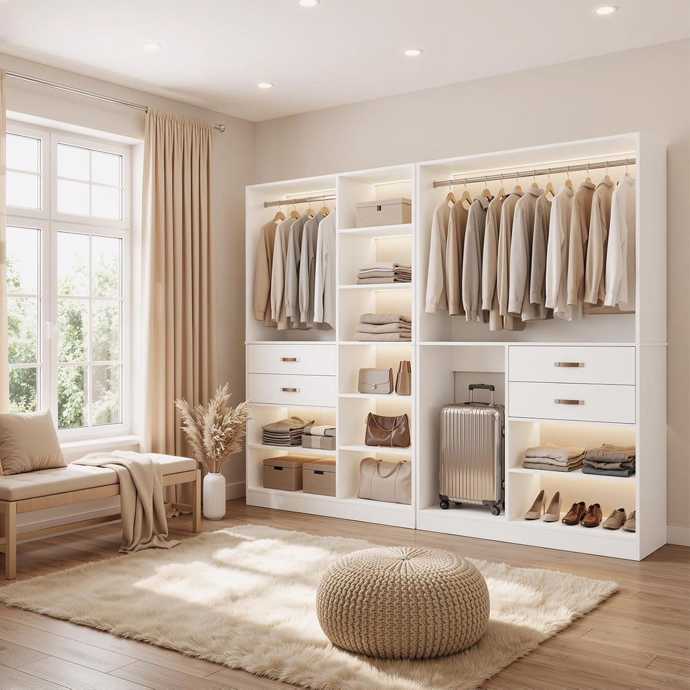 40'' Freestanding Closet System with 13 Storage, 3.3FT Stand-Alone Wa...