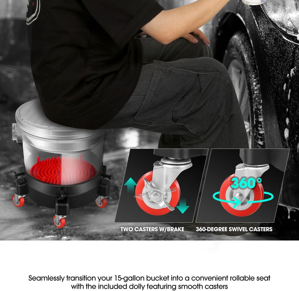 DNA Motoring 5 Gallon Washing System Includes 15.5L Bucket, Filtration System...