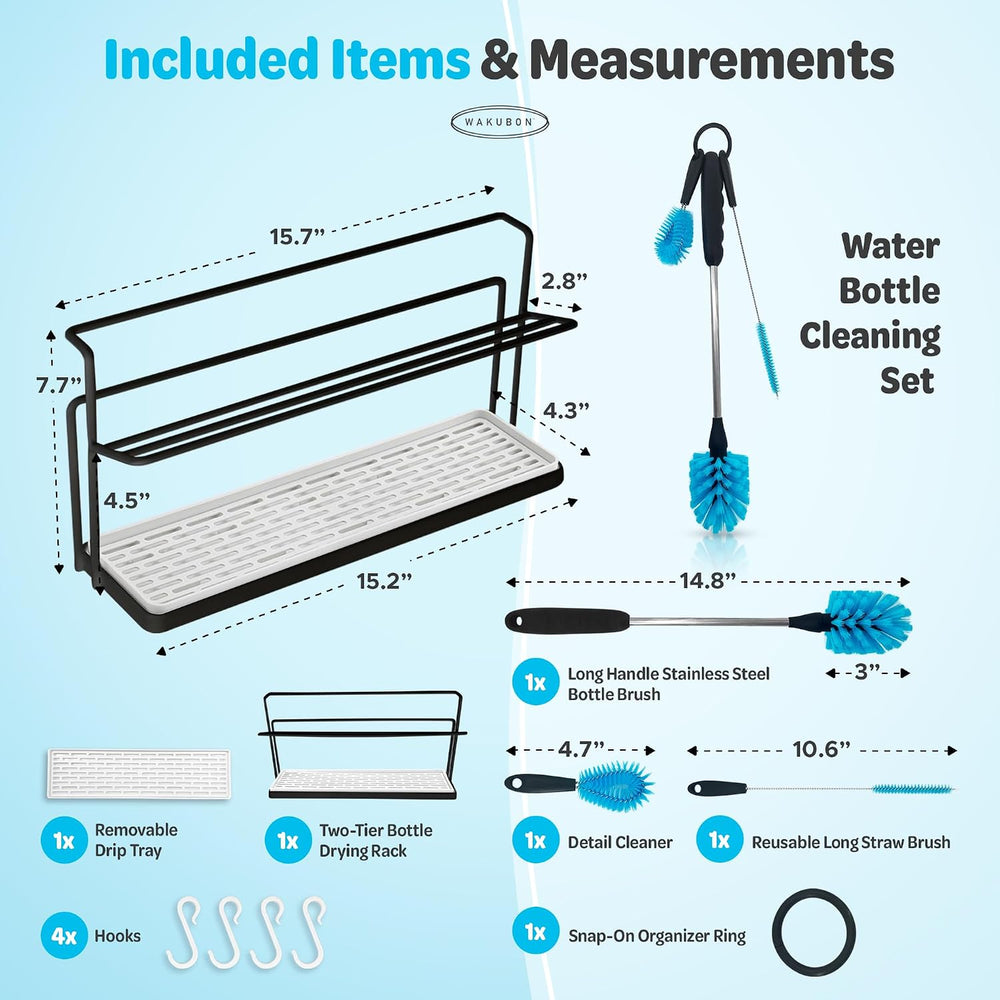 Water Bottle Drying Rack for Kitchen Counter – Cup Drying Rack, Tumbler, Mug ...