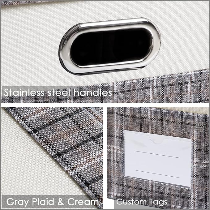 PRANDOM Large Collapsible Storage Bins (3-Pack)
