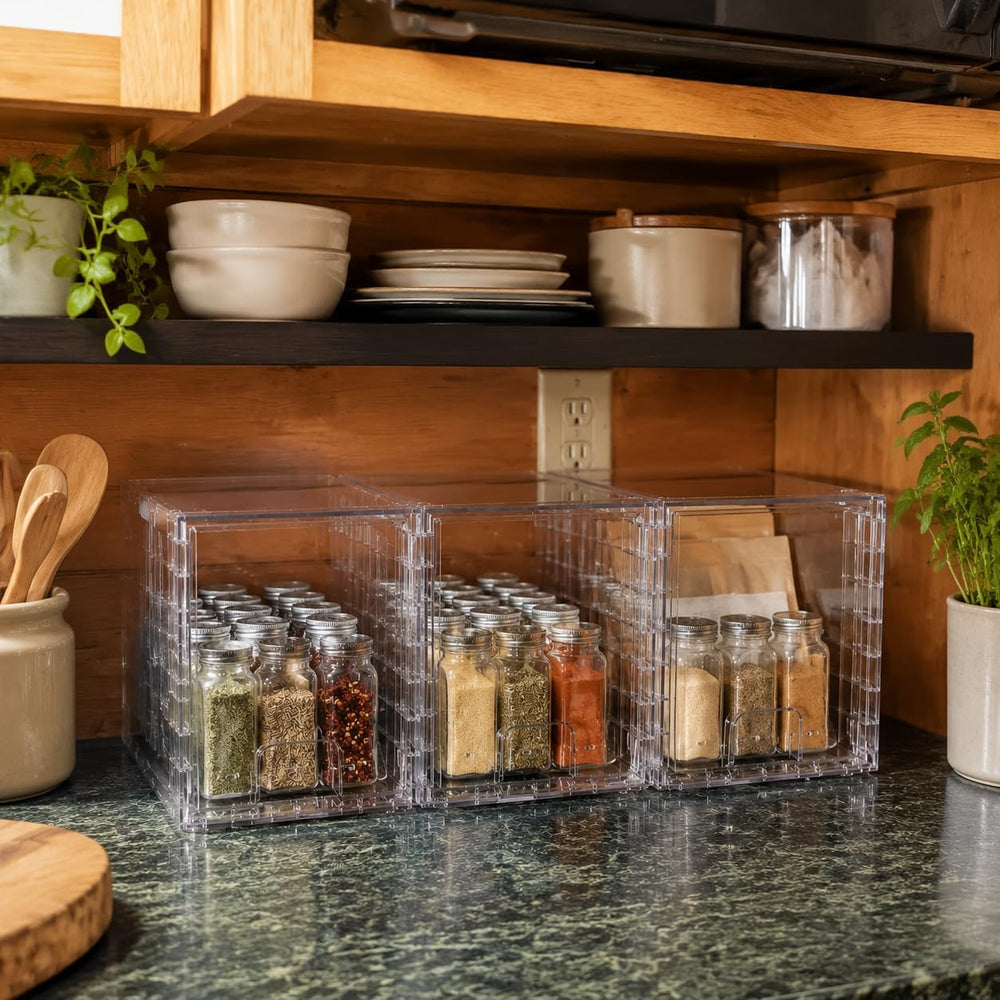 4 Pack Stackable Acrylic Storage Drawers – Clear Plastic Organizer Bins, Easy...