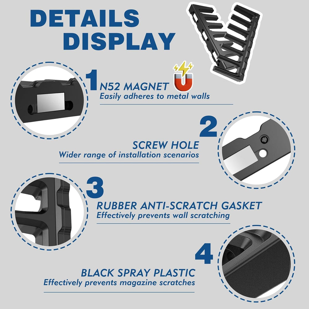 Aoanoko PMAG Rack Wall Mount,Mag Holder|AR Magazine Hodler|Wall Mount Display...