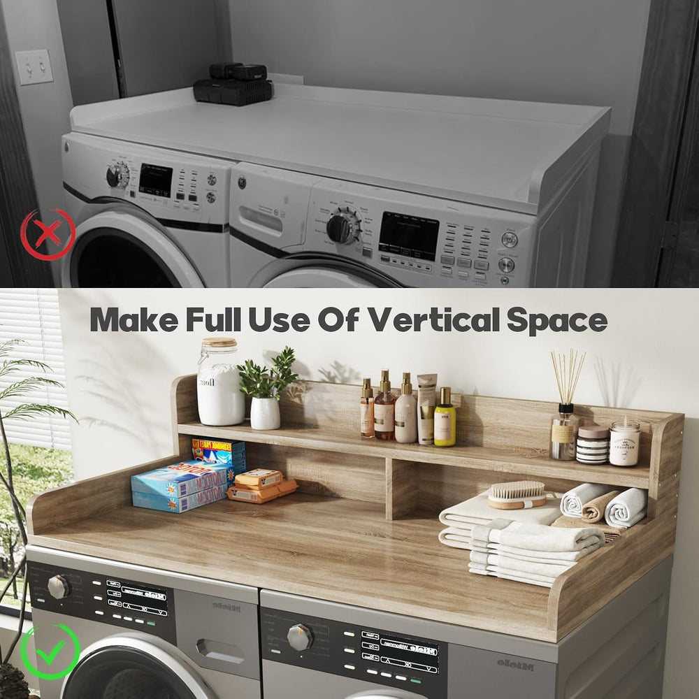 2-Tier Washer and Dryer Countertop with 2.75" H Guard,54" W x 27.5&...