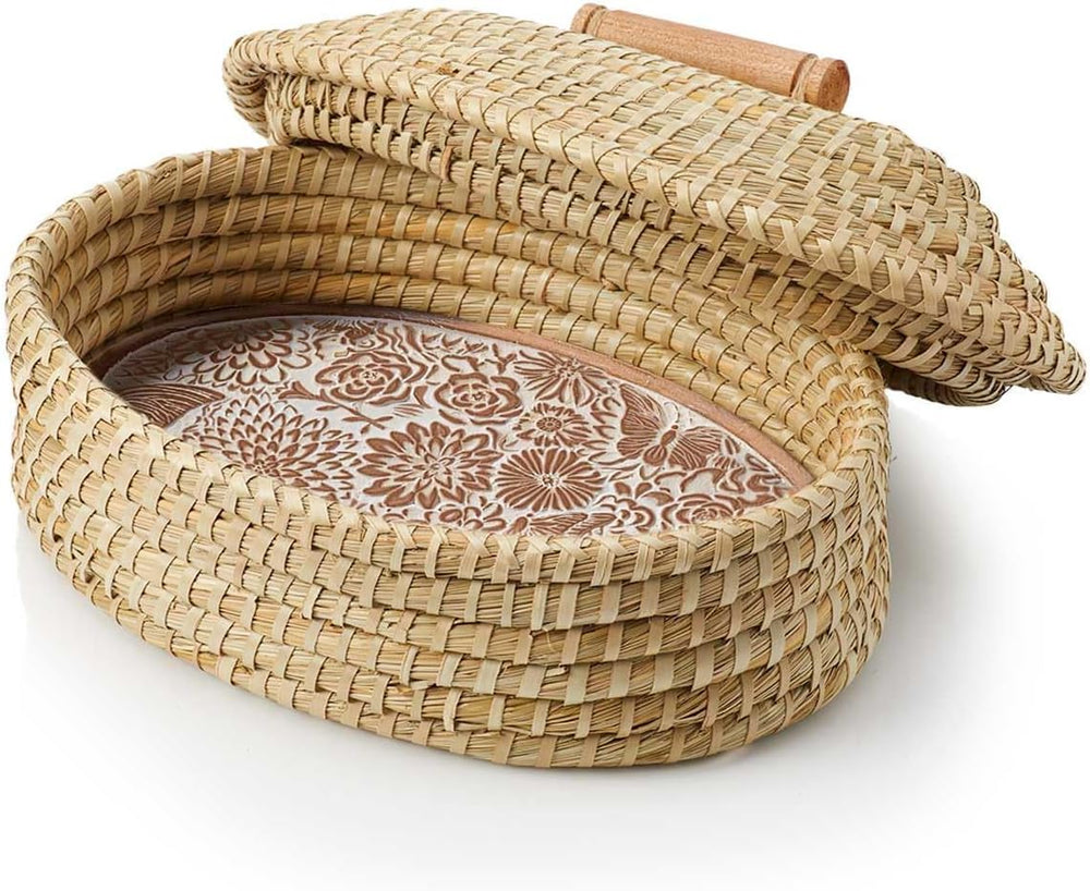 Bread Basket with Terracotta Warmer and Lid, Bread Basket for Serving, Sized ...