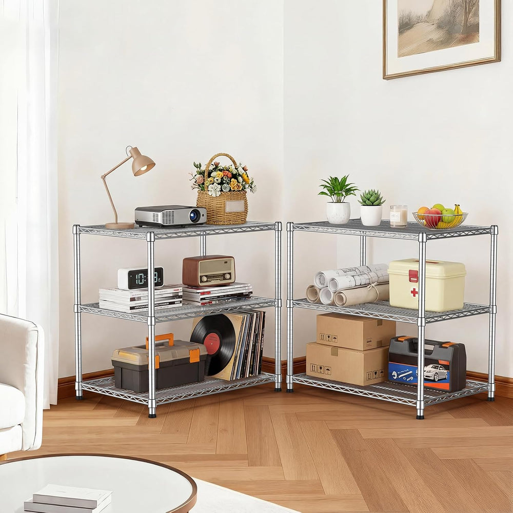 21"Depth Heavy Duty Wire Shelving Unit 3-Tier Metal Storage Shelves Adju...