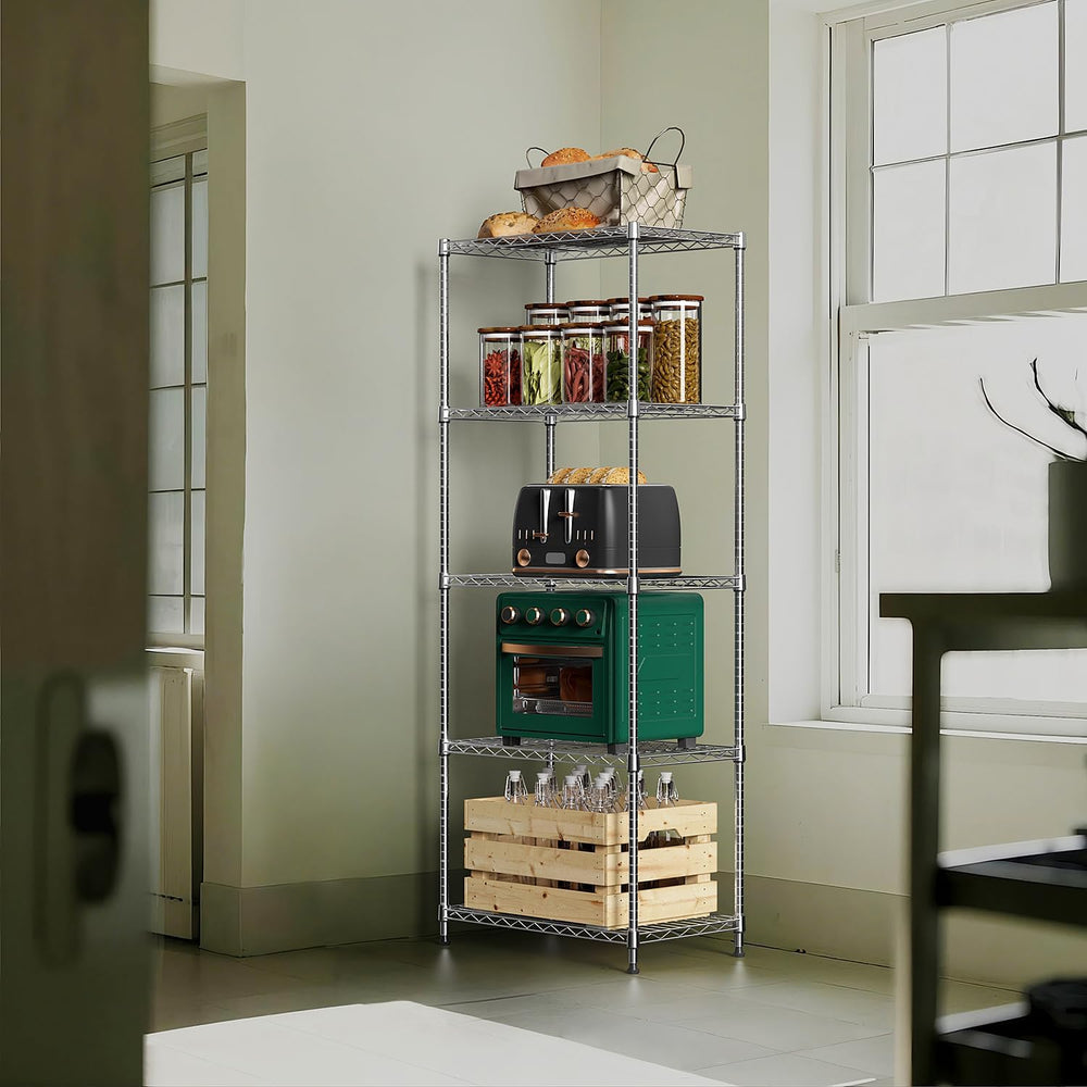 M MZG 1250 lbs 5 Tier Shelf Metal Storage Shelves Wire Rack Closet Organizers...