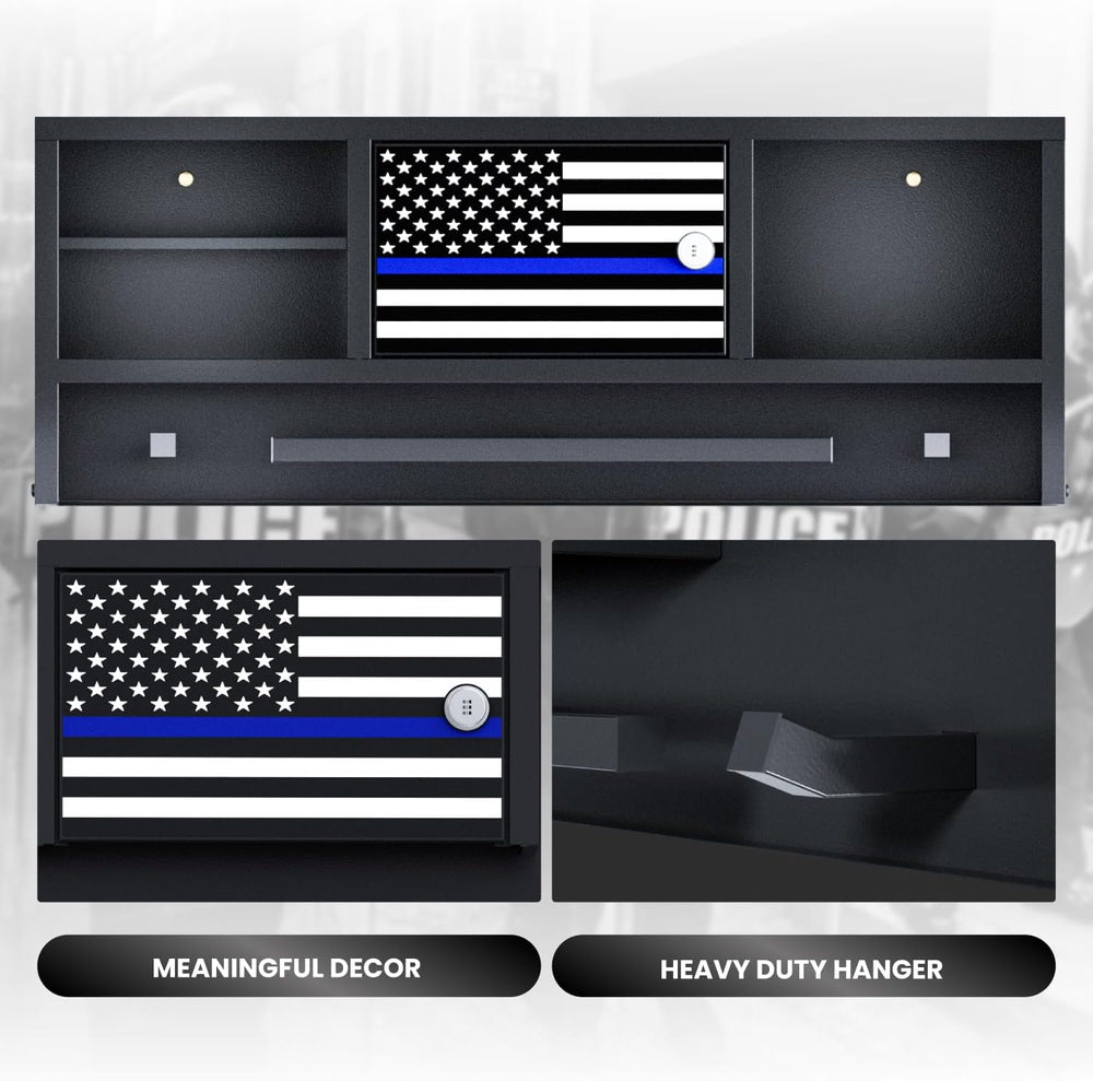 Police Gear Rack, Wall Mounted Police Hanger with Hooks, Tactical Duty Gear R...