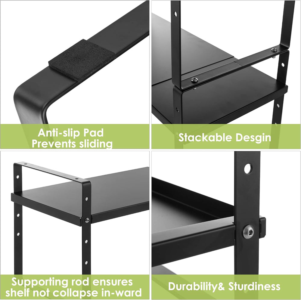Expandable Cabinet Shelf Organizer Rack, Stackable Kitchen Countertop Organiz...