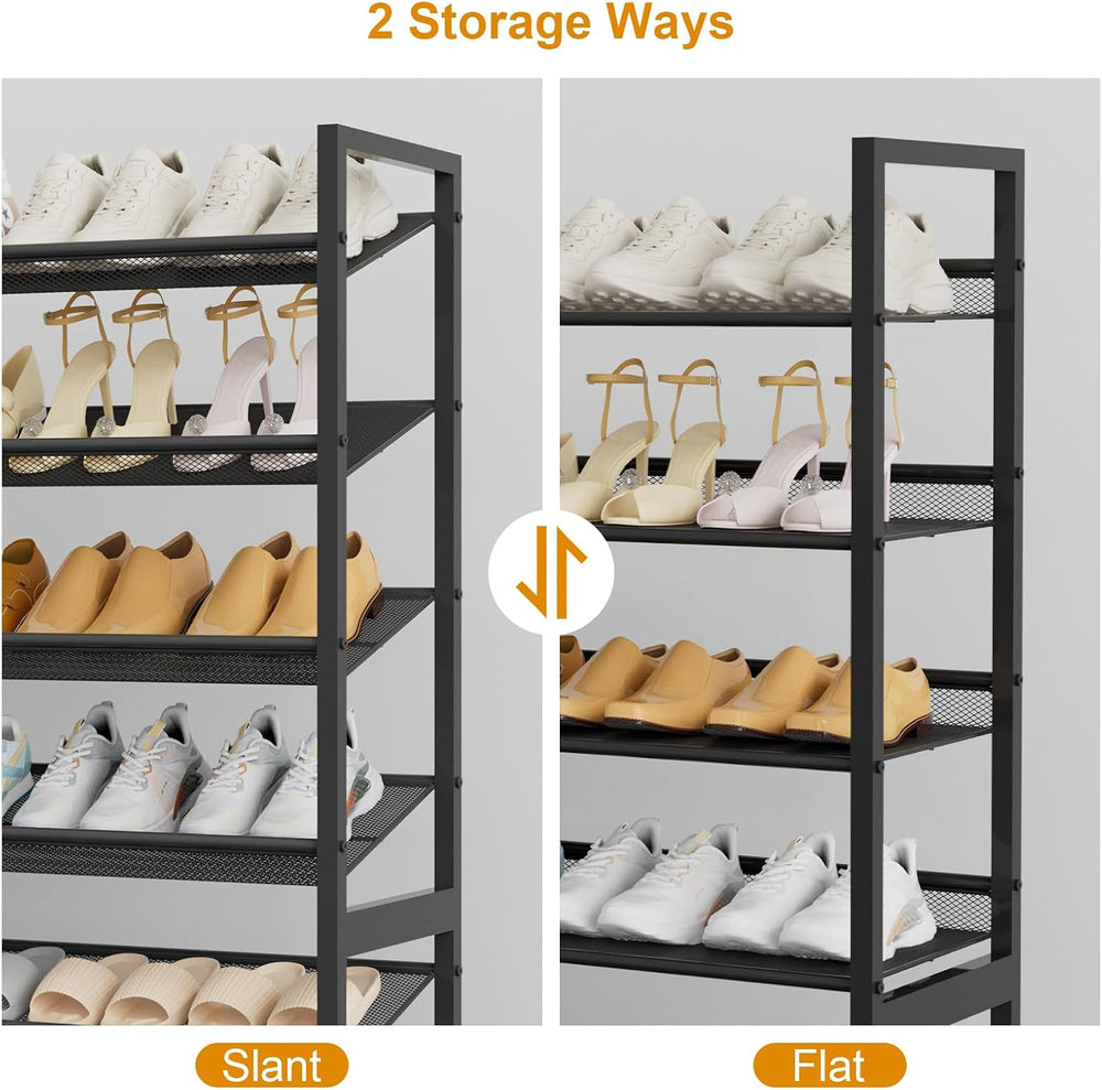 Large Shoe Rack 8 Tier Shoe Organizer, Heavy Duty Metal 4-Tier Stackable Shoe...