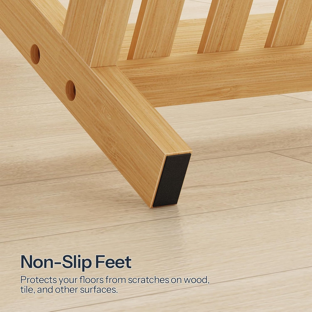 HOOBRO Bamboo Storage Shelf, 4-Tier Freestanding Shelving Unit, Multifunction...