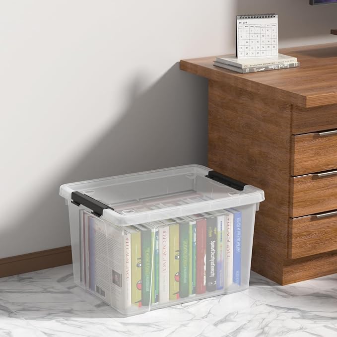 Zopnny 40 Quart Clear Latching Box (4 Pack)
