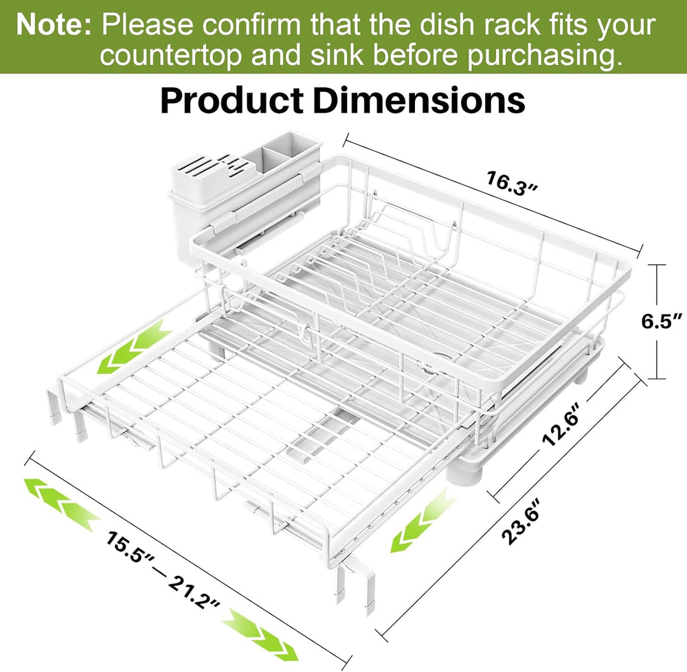 Dish Drying Rack - Extendable Dish Rack, Drying Rack Kitchen