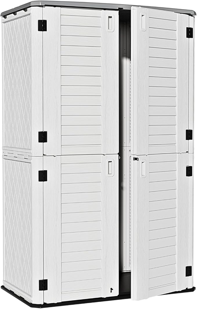 ZZM Large 67 Cu.ft Waterproof Storage Shed, Outdoor Storage Cabinet，Durable