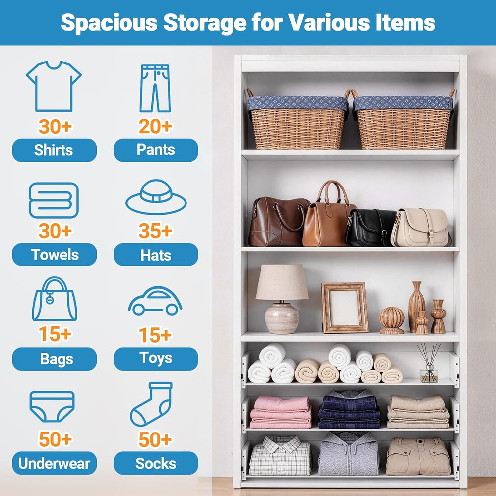 24"W Modular Closet Organizer System with 3 Drawers & Shelves