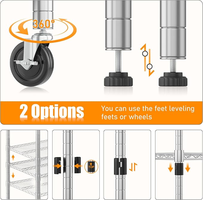 Himimi 4 Tier Wire Shelving