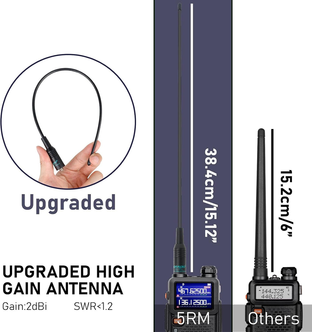 BAOFENG 5RM 10W Ham Radio Handheld Long Range Two Way Radio,NOAA Weather Rece...