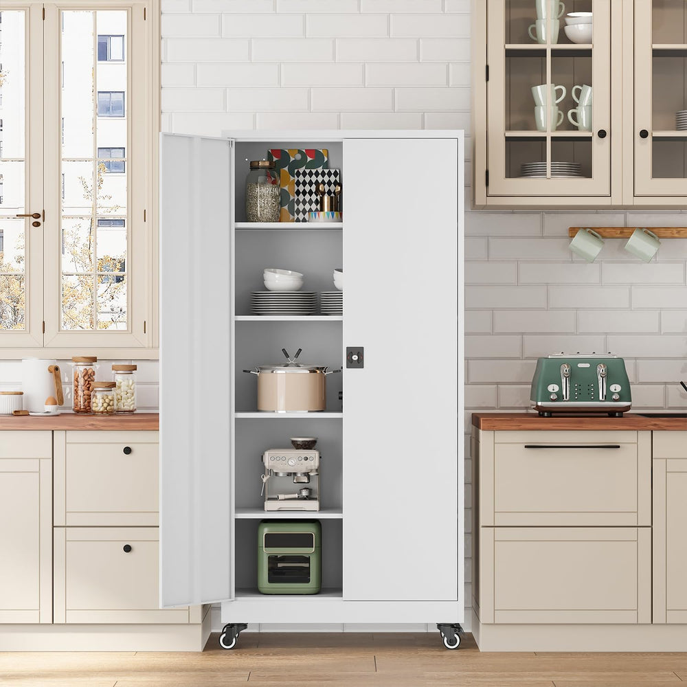 Fesbos Metal Rolling Storage Cabinet-74.6” Tall Steel File Cabinets with Whee...