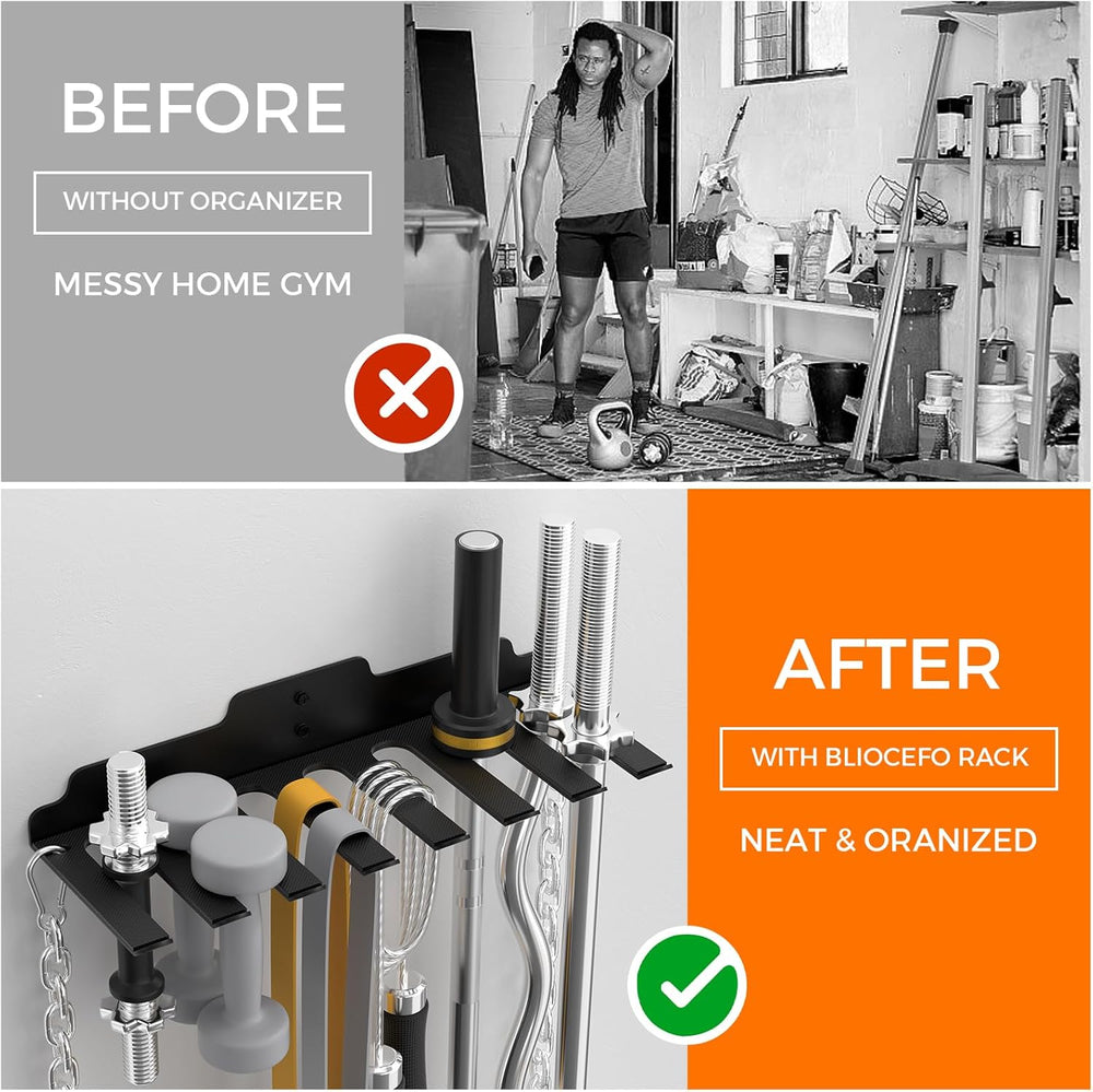 Olympic Barbell Hanger,Garage Gym Bar Wall Rack,Vertical Barbell Mount Rack,B...