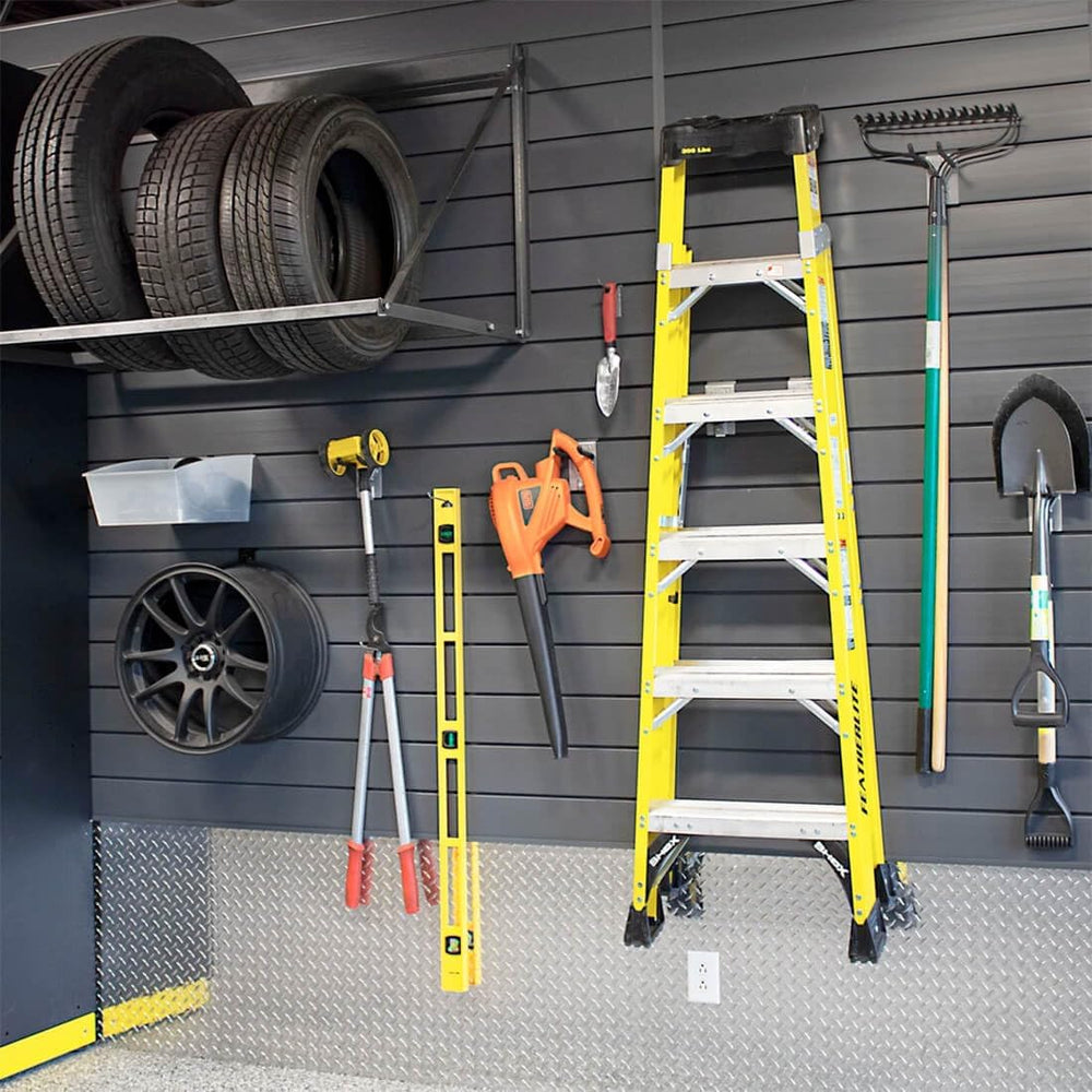 Proslat 88105 Heavy Duty PVC Slatwall Garage Organizer, 8-Feet by 4-Feet Sect...