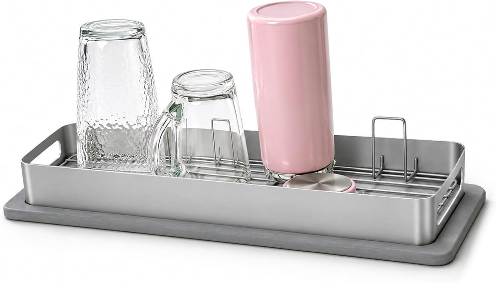SUS304 Stainless Steel Cup Drying Rack with Diatomite Tray