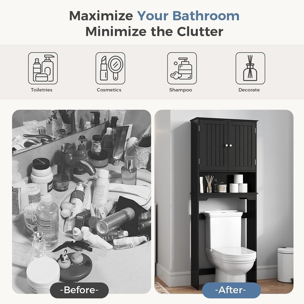 DUMOS Over the Toilet Storage Cabinet with Double Doors, Bathroom Storage