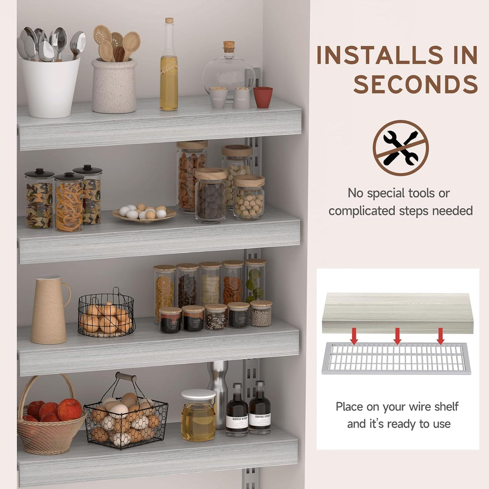 Wooden Wire Shelf Covers for Pantry & Closet – Wire Rack Covers for Shelv...