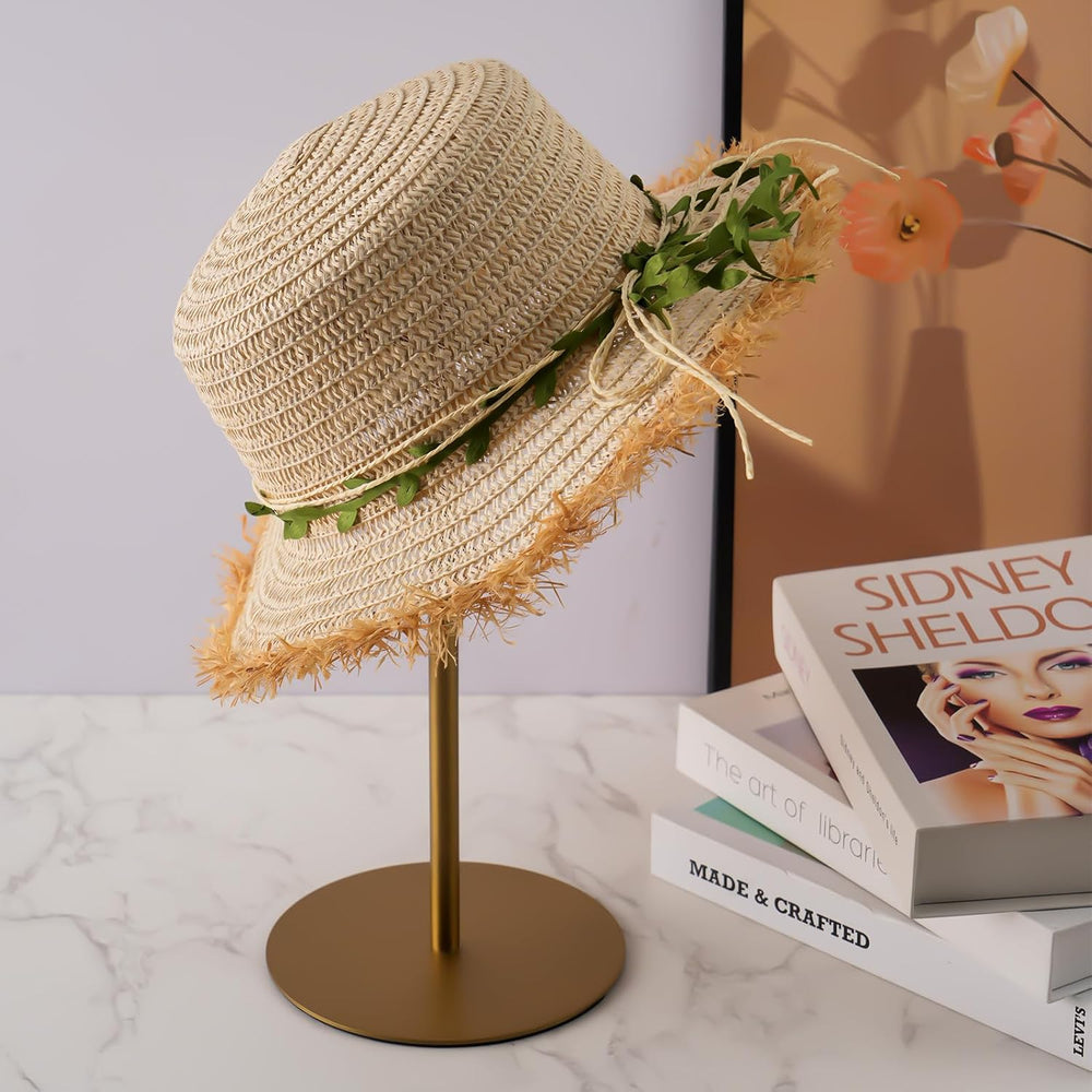 Hat Display Stand 2PCS Stainless Steel Brushed Nickel Titanium Hat Stand Meta...